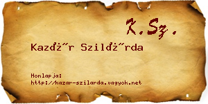 Kazár Szilárda névjegykártya