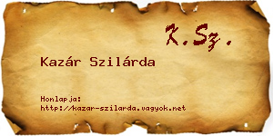 Kazár Szilárda névjegykártya